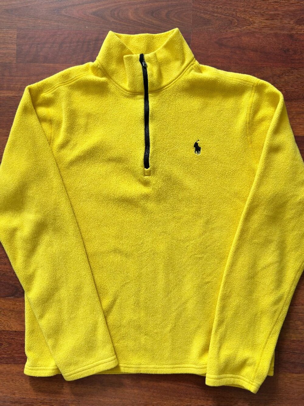 Polo Ralph Lauren Performance Yellow Fleece 1/4 Zip Pullover Sweater Pony Mens M